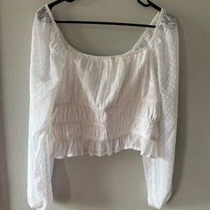 Hollister puffy sleeve cropped blouse